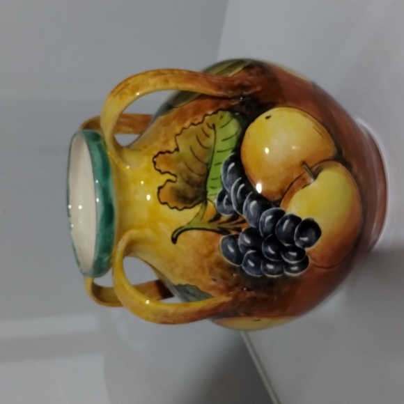 Majolica Santa Rosa 4 handle vase  guanajuato vase fruit Mexico art pottery - Picture 3 of 11